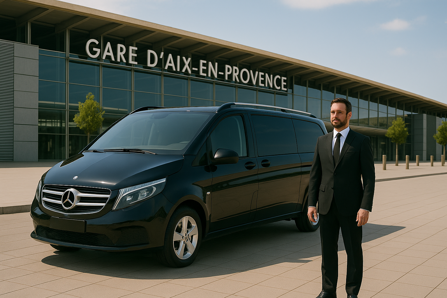 Mercedes van with private driver in Marseille