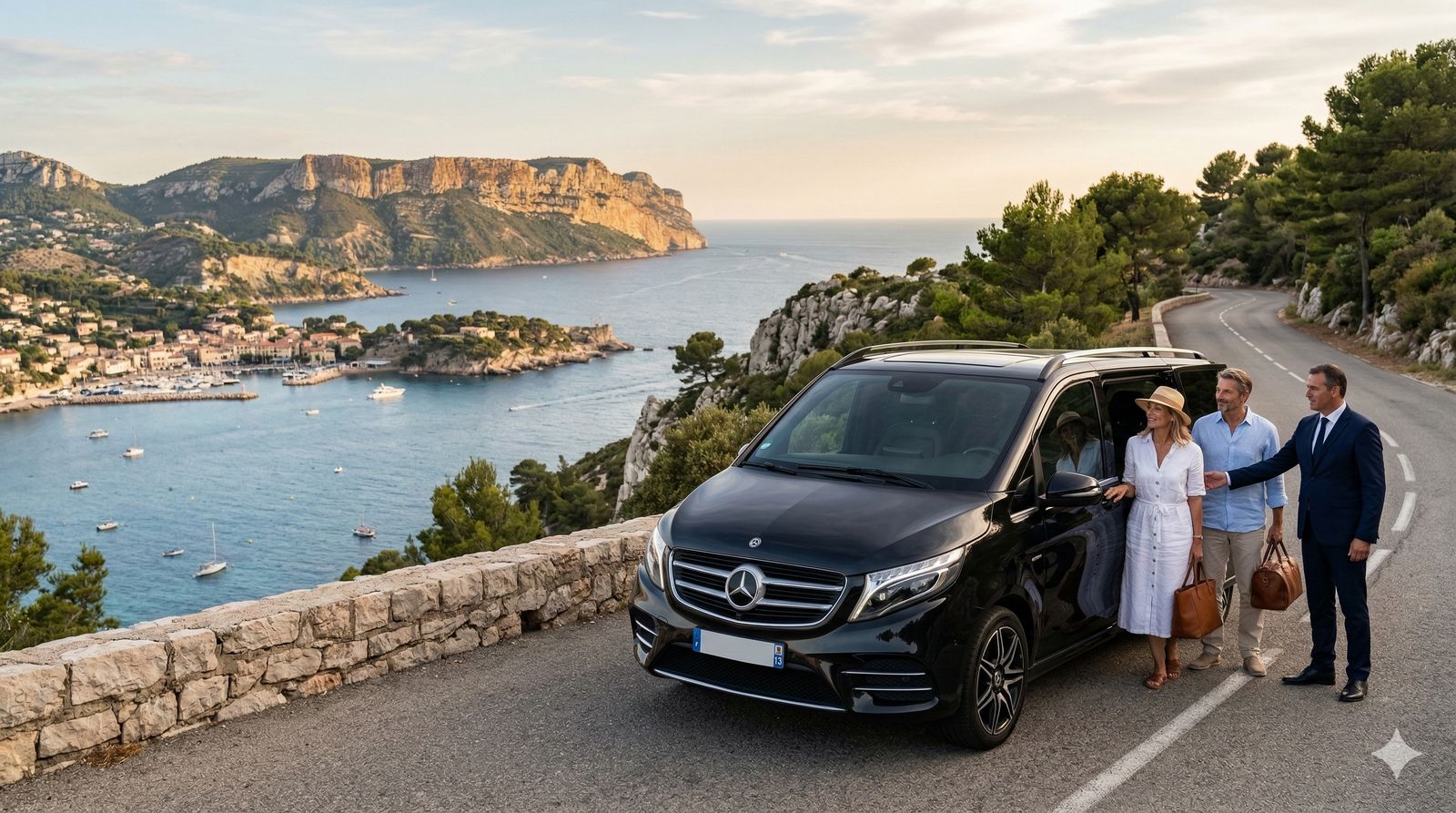 Van avec chauffeur privé sur la route des calanques de Cassis