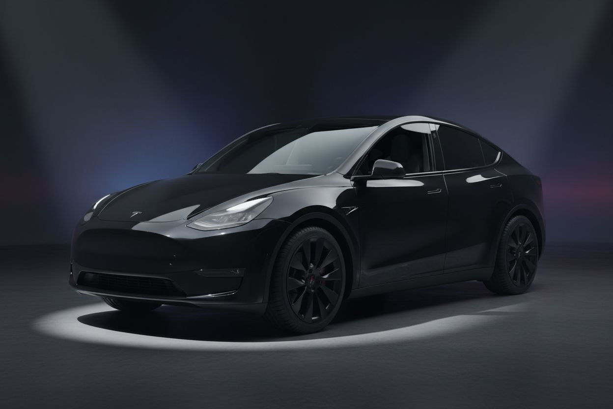 Tesla Model Y noire, véhicule électrique de chauffeur privé à Marseille